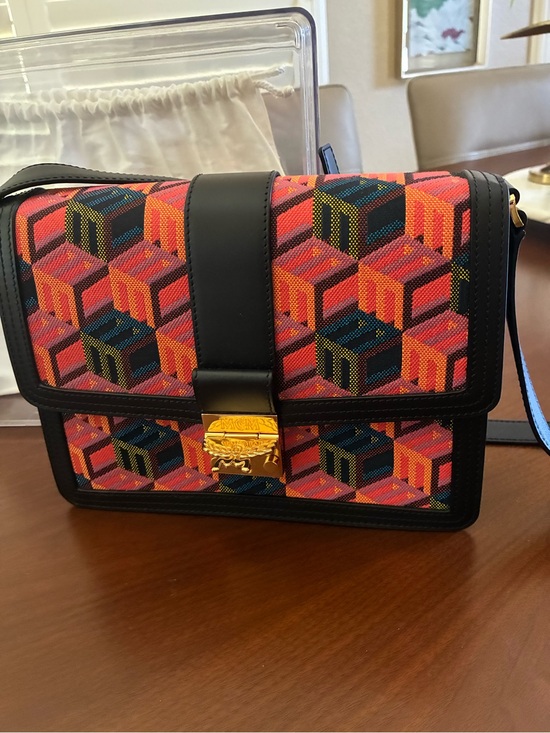 MCM Handbags - MCM Multicolor Geometric Crossbody with Black Trim